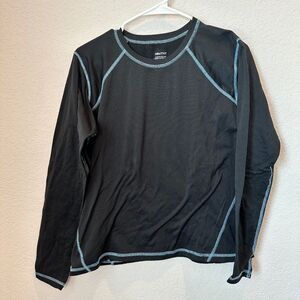 Marmot Black Crew Neck Lightweight Base Layer Sweater - Size Large - EUC